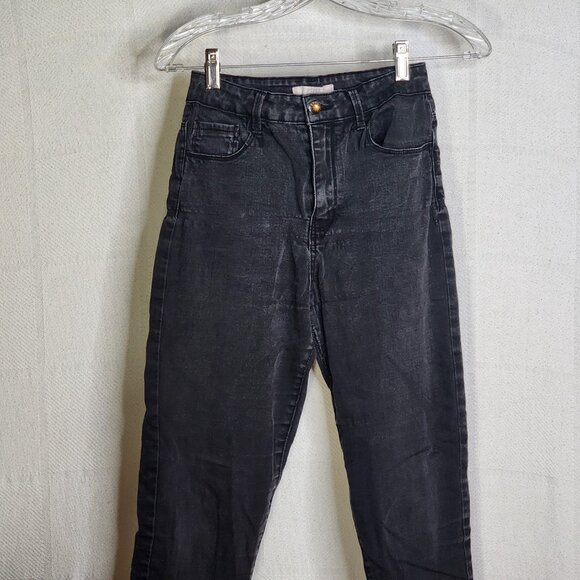 Forever 21 Black Cotton Poly Span High Waist 5 Pocket Stretch Skinny Jeans Sz 25 - Picture 3 of 16